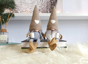 Knitted Faceless Doll Hanging Legs Hand-ground Coffee Christmas Day Decorations Home Daily Decoration Desktop Christmas Ornament acacuss
