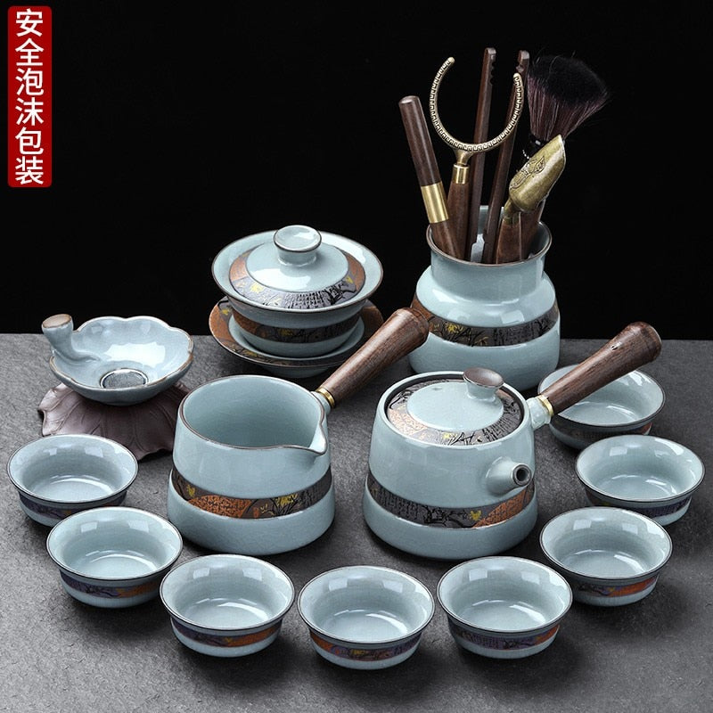Kung Fu Chinese Tea Set Pot Mugs Kettle Infuser Maker Travel Ceremony Service Tea Set Accessories Chaleira Teapot Set acacuss
