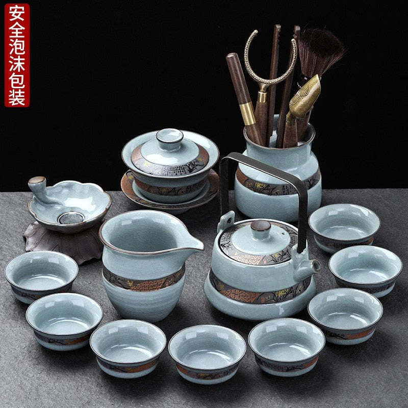 Kung Fu Chinese Tea Set Pot Mugs Kettle Infuser Maker Travel Ceremony Service Tea Set Accessories Chaleira Teapot Set acacuss