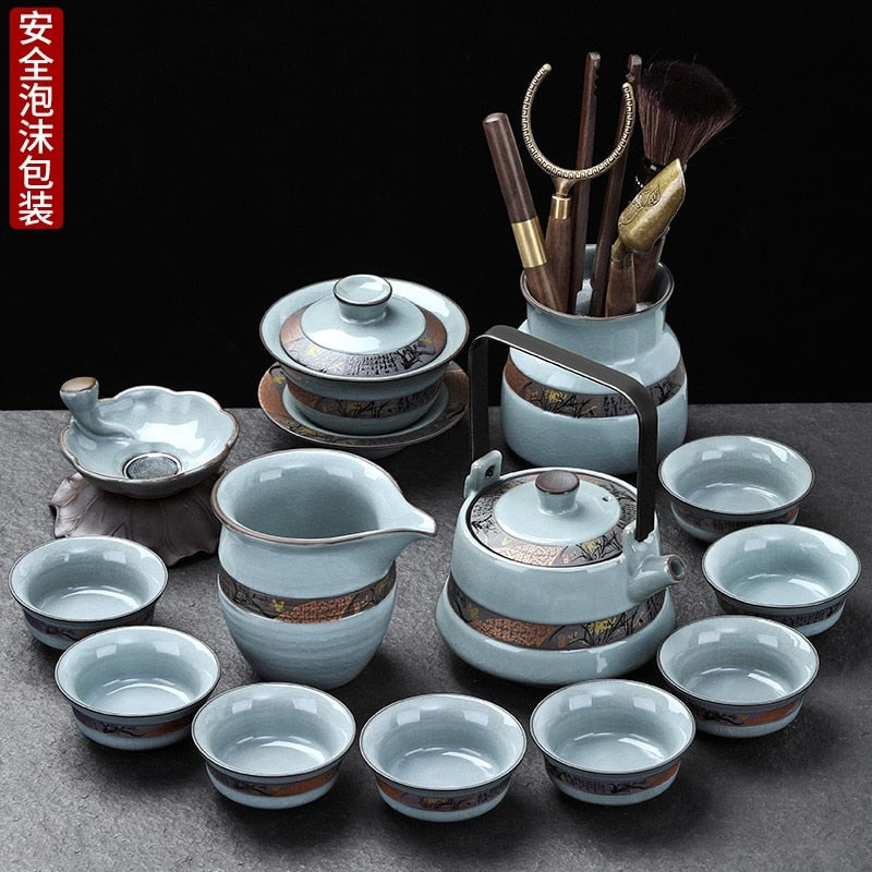 Kung Fu Chinese Tea Set Pot Mugs Kettle Infuser Maker Travel Ceremony Service Tea Set Accessories Chaleira Teapot Set acacuss