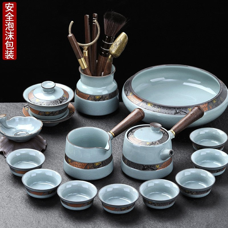 Kung Fu Chinese Tea Set Pot Mugs Kettle Infuser Maker Travel Ceremony Service Tea Set Accessories Chaleira Teapot Set acacuss