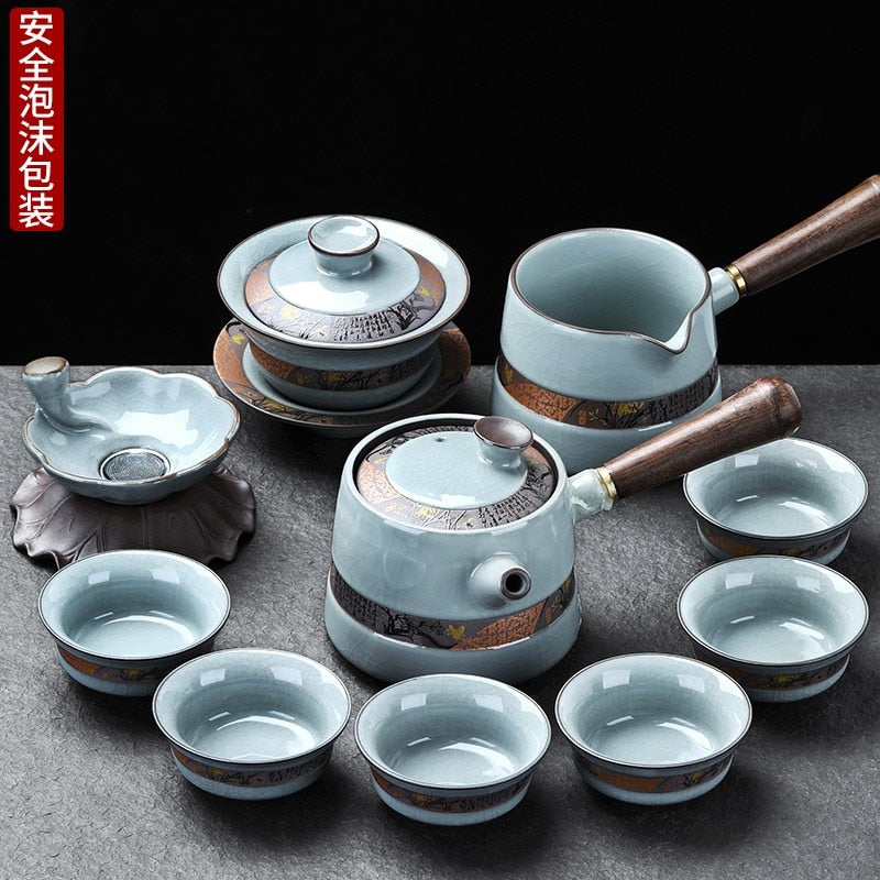 Kung Fu Chinese Tea Set Pot Mugs Kettle Infuser Maker Travel Ceremony Service Tea Set Accessories Chaleira Teapot Set acacuss