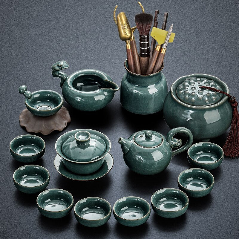 Kung Fu Chinese Tea Set Pot Mugs Kettle Infuser Maker Travel Ceremony Service Tea Set Accessories Chaleira Teapot Set acacuss