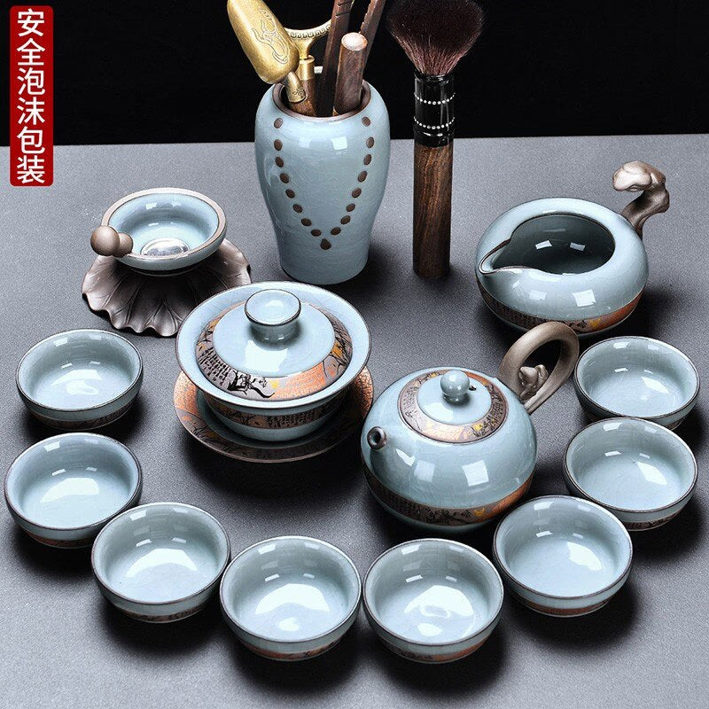 Kung Fu Chinese Tea Set Pot Mugs Kettle Infuser Maker Travel Ceremony Service Tea Set Accessories Chaleira Teapot Set acacuss