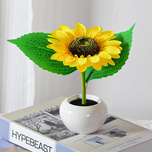 LED Sunflower Bouquet Night Light Simulation Flower Atmosphere Desk Light Romantic Bedside Flower Lamp Gift Cafe Home Room Decor acacuss