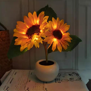 LED Sunflower Bouquet Night Light Simulation Flower Atmosphere Desk Light Romantic Bedside Flower Lamp Gift Cafe Home Room Decor acacuss