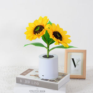 LED Sunflower Bouquet Night Light Simulation Flower Atmosphere Desk Light Romantic Bedside Flower Lamp Gift Cafe Home Room Decor acacuss