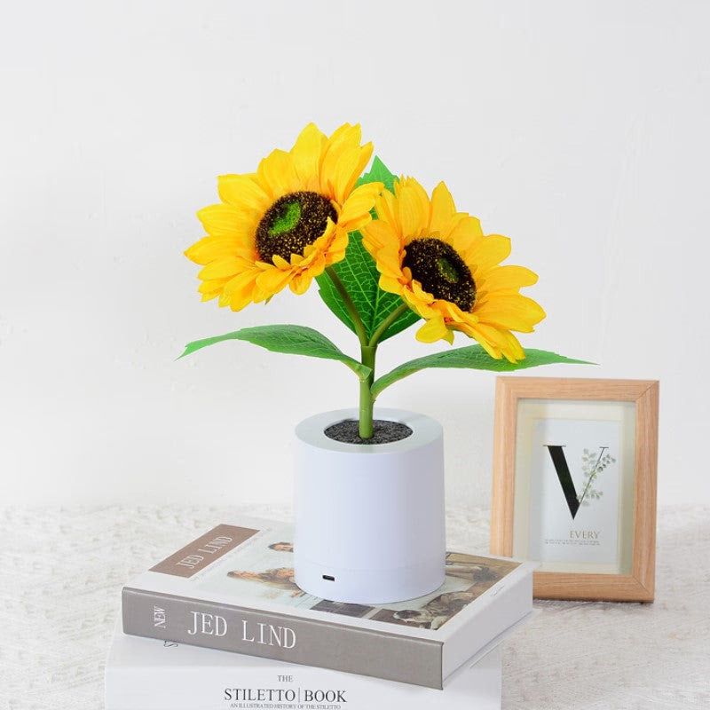 LED Sunflower Bouquet Night Light Simulation Flower Atmosphere Desk Light Romantic Bedside Flower Lamp Gift Cafe Home Room Decor acacuss