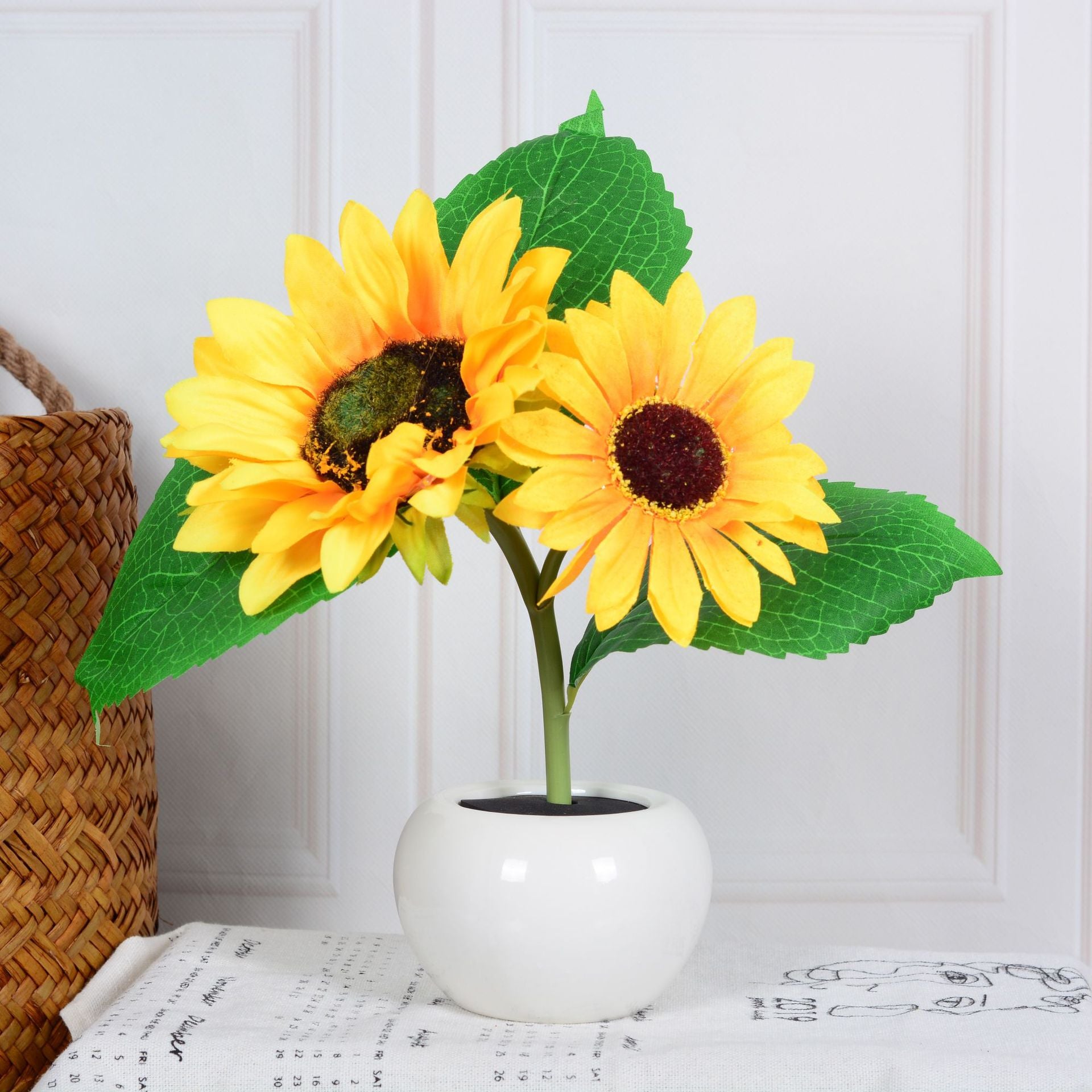 LED Sunflower Bouquet Night Light Simulation Flower Atmosphere Desk Light Romantic Bedside Flower Lamp Gift Cafe Home Room Decor acacuss
