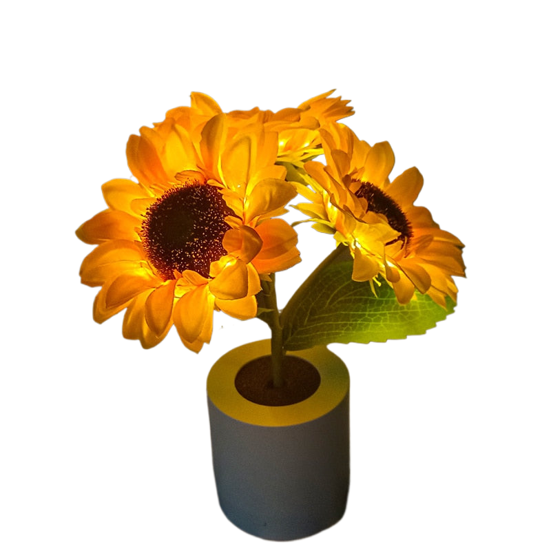 LED Sunflower Bouquet Night Light Simulation Flower Atmosphere Desk Light Romantic Bedside Flower Lamp Gift Cafe Home Room Decor acacuss