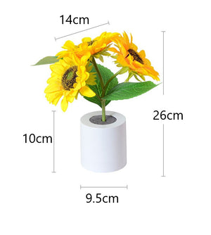 LED Sunflower Bouquet Night Light Simulation Flower Atmosphere Desk Light Romantic Bedside Flower Lamp Gift Cafe Home Room Decor acacuss