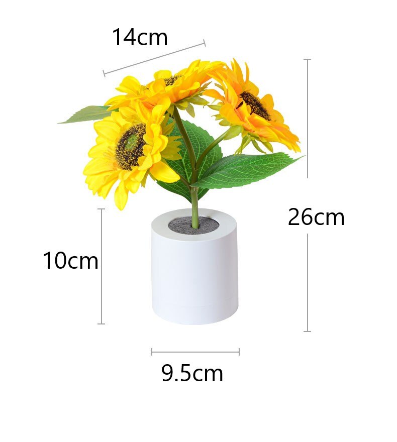 LED Sunflower Bouquet Night Light Simulation Flower Atmosphere Desk Light Romantic Bedside Flower Lamp Gift Cafe Home Room Decor acacuss
