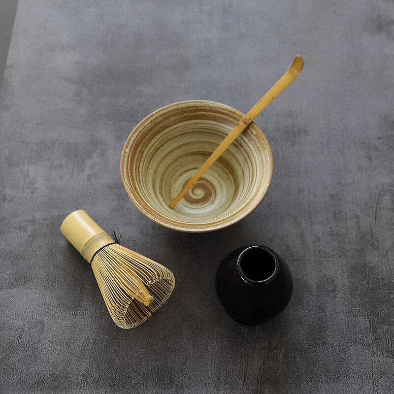 LUWU traditional matcha sets natural bamboo matcha whisk ceremic matcha bowl whisk holder japanese style tea sets acacuss