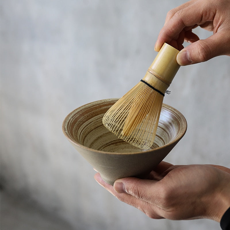 LUWU traditional matcha sets natural bamboo matcha whisk ceremic matcha bowl whisk holder japanese style tea sets acacuss