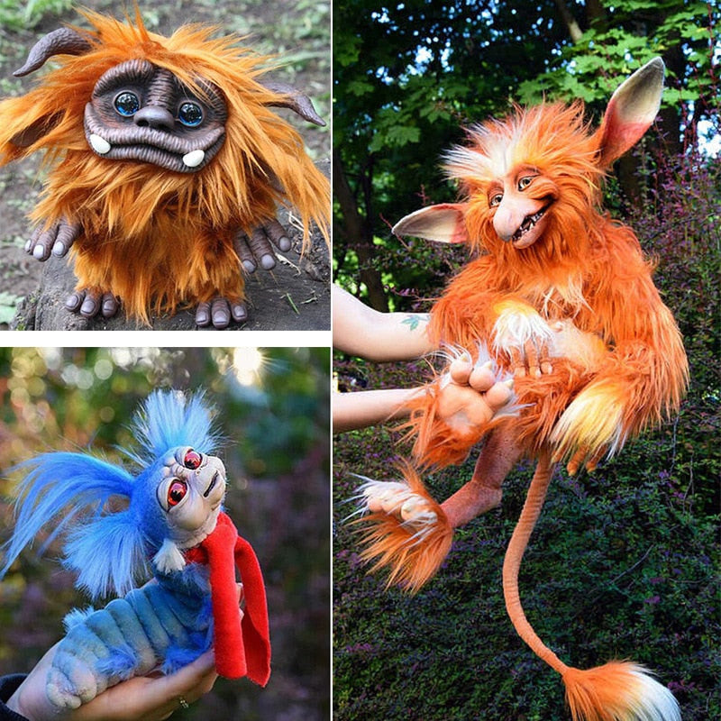 Labyrinth Plush Doll Maze Worm Red Hairy Big Mouth Monster Animal Plush Doll Toy Cute Funny Present Plush Doll Home Decoration acacuss