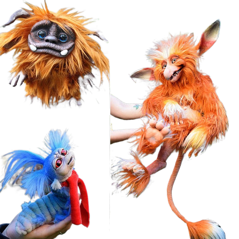 Labyrinth Plush Doll Maze Worm Red Hairy Big Mouth Monster Animal Plush Doll Toy Cute Funny Present Plush Doll Home Decoration acacuss