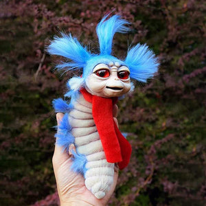 Labyrinth Plush Doll Maze Worm Red Hairy Big Mouth Monster Animal Plush Doll Toy Cute Funny Present Plush Doll Home Decoration acacuss