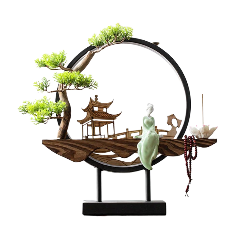 Waterfall Backflow Incense Burner Ladies Buddha Home Decoration Elk - Incense Stick Holder Buddha Decoration Ceramic Burner Handmade Flower - ACACUSS