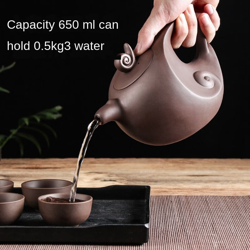 Large Capacity Household Handmade Purple Sand Teapot Chinese Teaware Yixing Zisha Zhu Clay Ball Filter Bubble Teapot Moon Pot acacuss