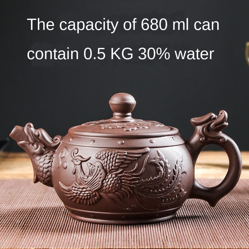 Large Capacity Household Handmade Purple Sand Teapot Chinese Teaware Yixing Zisha Zhu Clay Ball Filter Bubble Teapot Moon Pot acacuss