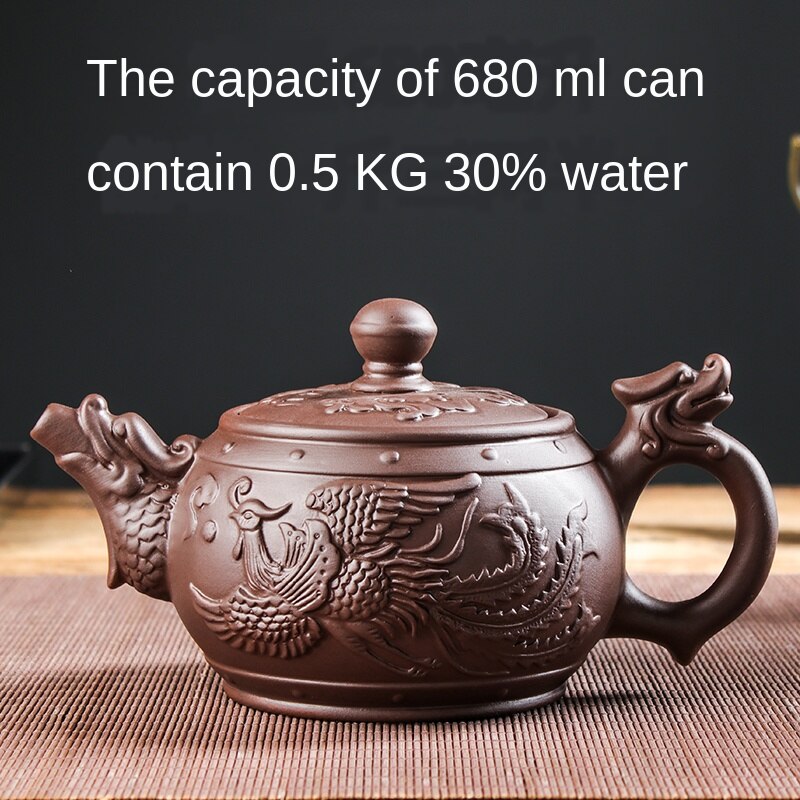 Large Capacity Household Handmade Purple Sand Teapot Chinese Teaware Yixing Zisha Zhu Clay Ball Filter Bubble Teapot Moon Pot acacuss