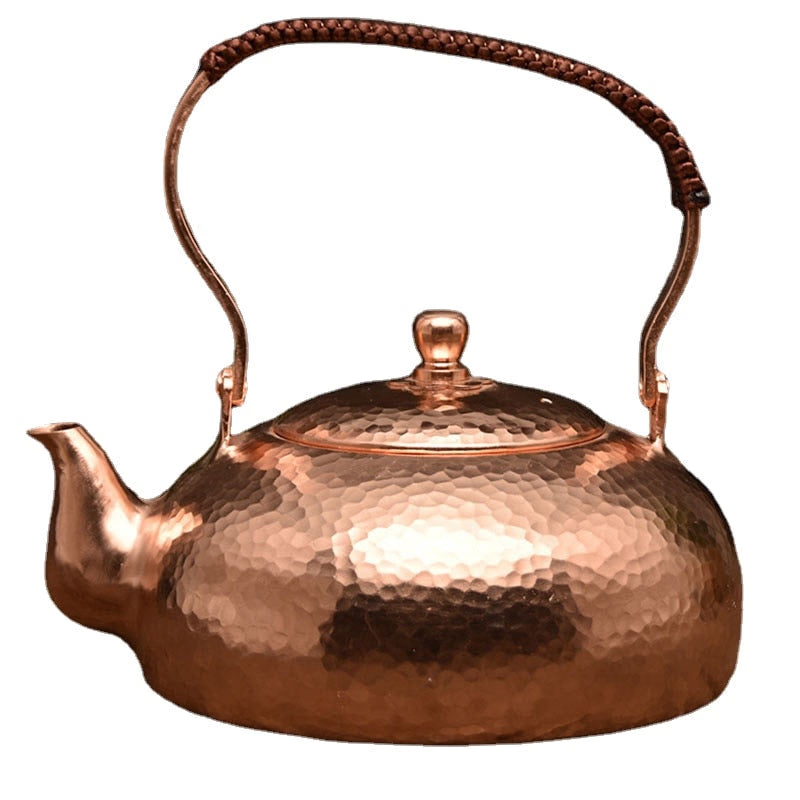 Large Capacity Kettle Pure Copper Hot Water Kettle Handmade Brass Kettlemetal Coffee Pots Warm Wine Jug Vintage Chines Tea Set acacuss