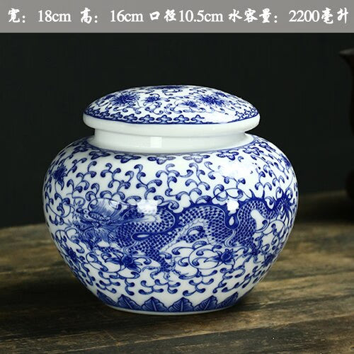 Large Ceramic Tea Caddy Sealed Jar Tea Box Storage Tank Medicinal Pot Candy Jar Tea Container Decor Storage Box Tea Organizer acacuss