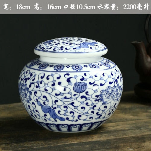 Large Ceramic Tea Caddy Sealed Jar Tea Box Storage Tank Medicinal Pot Candy Jar Tea Container Decor Storage Box Tea Organizer acacuss