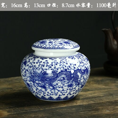 Large Ceramic Tea Caddy Sealed Jar Tea Box Storage Tank Medicinal Pot Candy Jar Tea Container Decor Storage Box Tea Organizer acacuss