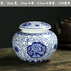 Large Ceramic Tea Caddy Sealed Jar Tea Box Storage Tank Medicinal Pot Candy Jar Tea Container Decor Storage Box Tea Organizer acacuss