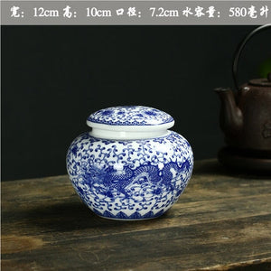 Large Ceramic Tea Caddy Sealed Jar Tea Box Storage Tank Medicinal Pot Candy Jar Tea Container Decor Storage Box Tea Organizer acacuss