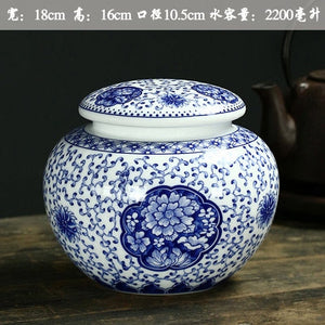 Large Ceramic Tea Caddy Sealed Jar Tea Box Storage Tank Medicinal Pot Candy Jar Tea Container Decor Storage Box Tea Organizer acacuss