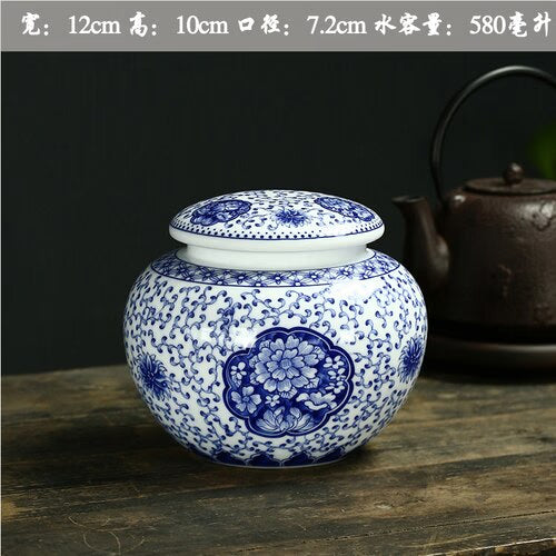 Large Ceramic Tea Caddy Sealed Jar Tea Box Storage Tank Medicinal Pot Candy Jar Tea Container Decor Storage Box Tea Organizer acacuss