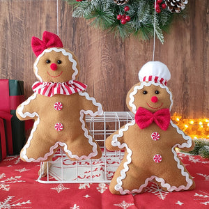 Large Gingerbread Man Doll Christmas Plush Leg Dolls Xmas Tree Ornaments New Year Kids Gift 2023 Christmas Decorations for Home acacuss