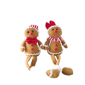 Large Gingerbread Man Doll Christmas Plush Leg Dolls Xmas Tree Ornaments New Year Kids Gift 2023 Christmas Decorations for Home acacuss