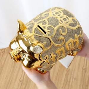 Large Pig Piggy Bank Deposit Box Safe Hidden Creative Ceramic Piggy Bank Gift Money Saving Hucha Infantil Pig Coin Bank M5B008 acacuss