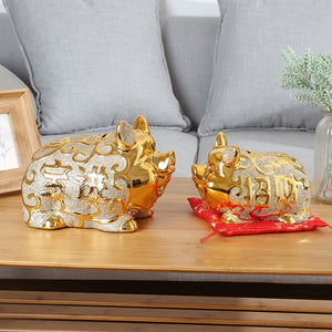 Large Pig Piggy Bank Deposit Box Safe Hidden Creative Ceramic Piggy Bank Gift Money Saving Hucha Infantil Pig Coin Bank M5B008 acacuss