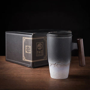 ACACUSS Large-capacity Mug, Ceramic Tea With Lid big tea cup with lid and infuser - Japanese Ceramic Tea Cup with Infuser  Coffee Cup - ACACUSS