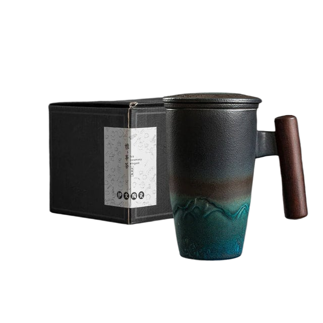 ACACUSS Large-capacity Mug, Ceramic Tea With Lid big tea cup with lid and infuser - Japanese Ceramic Tea Cup with Infuser  Coffee Cup - ACACUSS