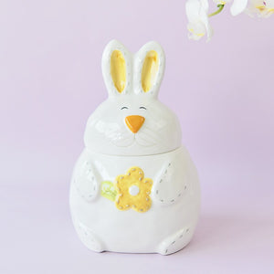 Large-capacity Pink Golden Rabbit Series Ceramic Tea Caddy Tea Container Home Cartoon Embossed Tea Storage Kitchen Canisters Set acacuss