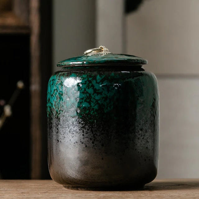 ACACUSS Tea Caddy and Coffee Container  | Ceramic jar | Ceramic Tea Tin Airtight pot Gong Fu | tea storage box| Tea Ceremony Accessories - ACACUSS