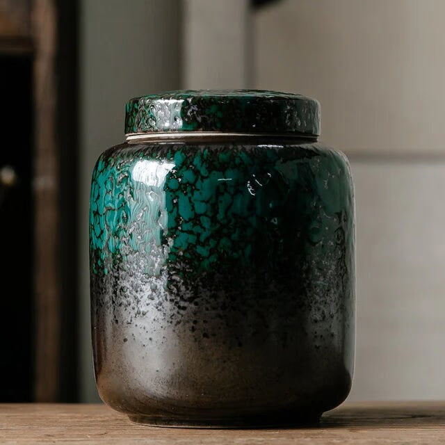 ACACUSS Tea Caddy and Coffee Container  | Ceramic jar | Ceramic Tea Tin Airtight pot Gong Fu | tea storage box| Tea Ceremony Accessories - ACACUSS