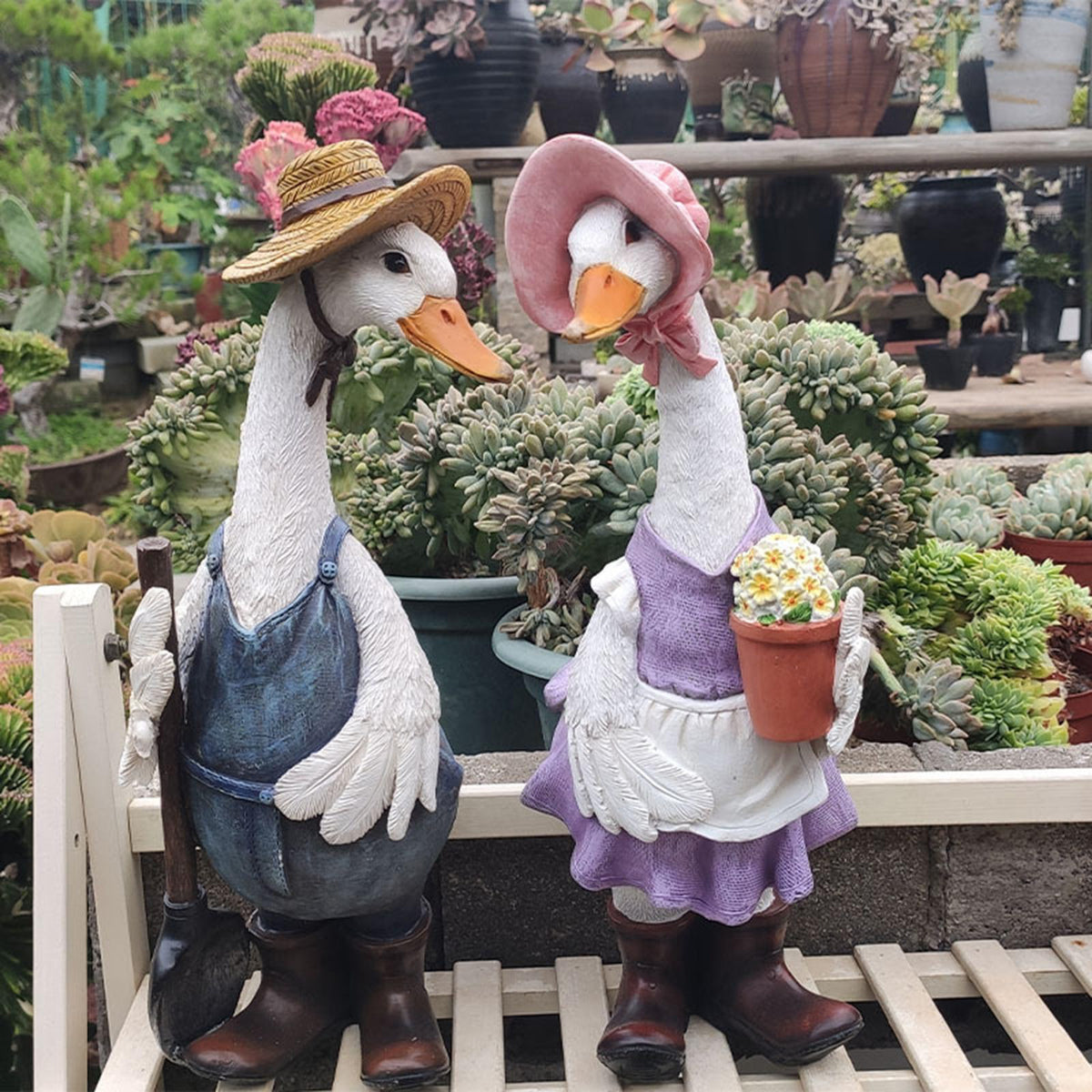 Lawn Decorative Figurine Mini Cute Resin Duck Model Toys Garden Ornaments Art Crafts for Outdoor Courtyard acacuss