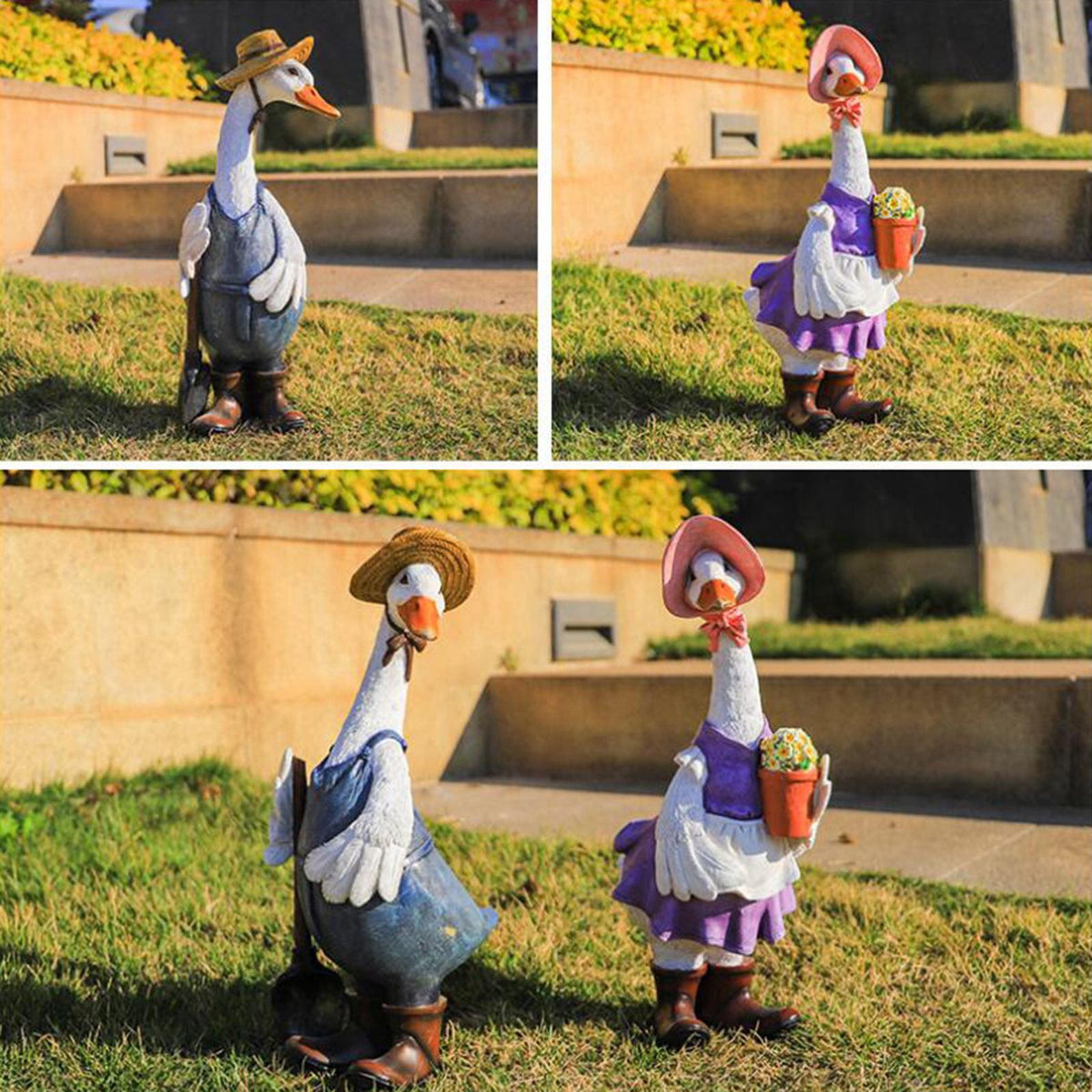 Lawn Decorative Figurine Mini Cute Resin Duck Model Toys Garden Ornaments Art Crafts for Outdoor Courtyard acacuss