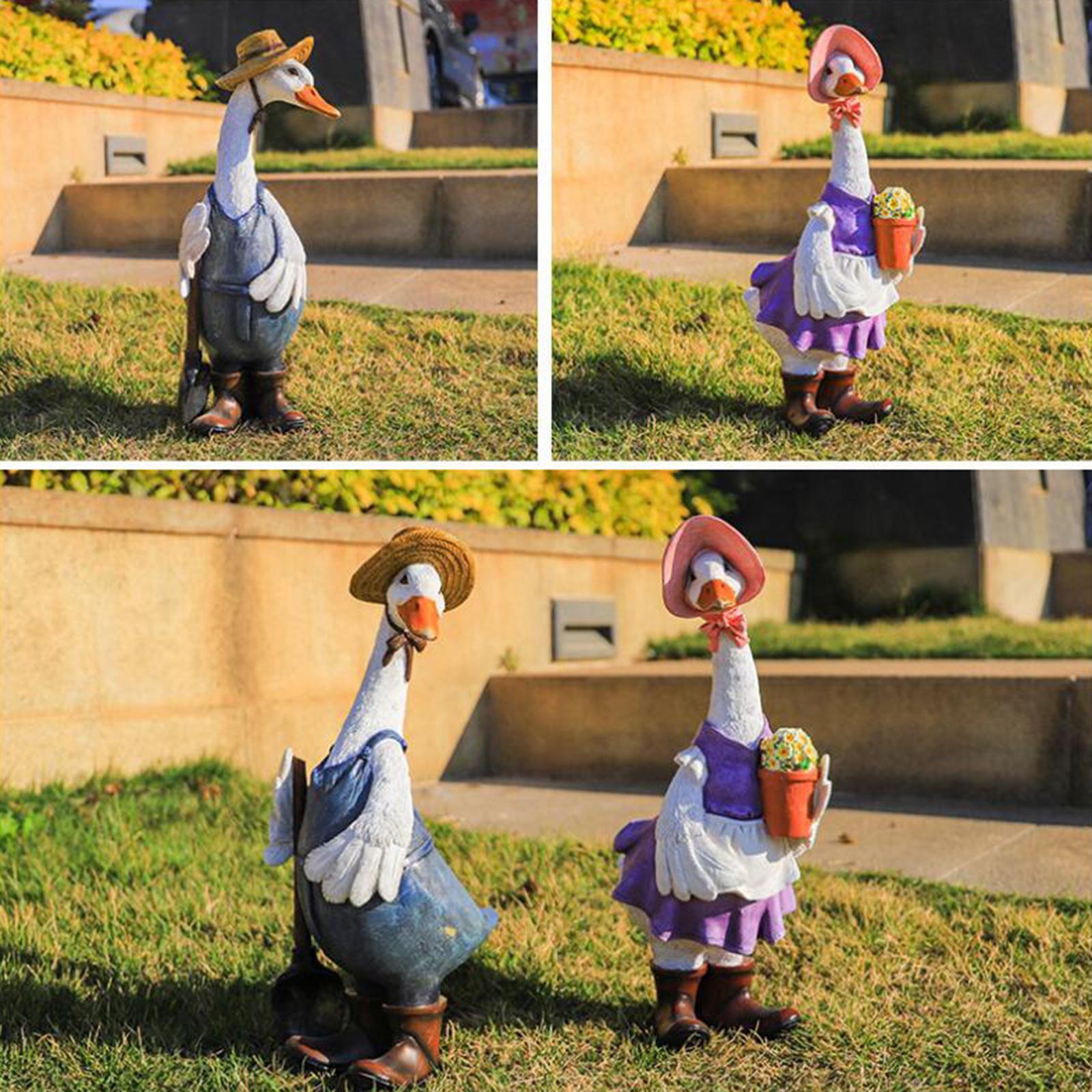 Lawn Decorative Figurine Mini Cute Resin Duck Model Toys Garden Ornaments Art Crafts for Outdoor Courtyard acacuss