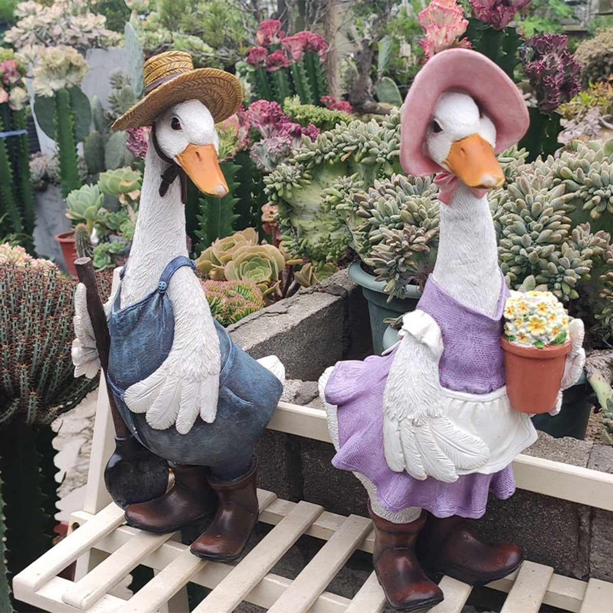Lawn Decorative Figurine Mini Cute Resin Duck Model Toys Garden Ornaments Art Crafts for Outdoor Courtyard acacuss