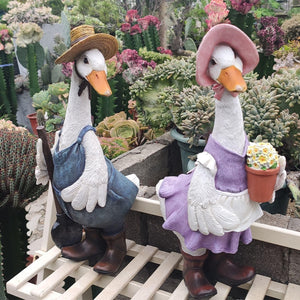 Lawn Decorative Figurine Mini Cute Resin Duck Model Toys Garden Ornaments Art Crafts for Outdoor Courtyard acacuss