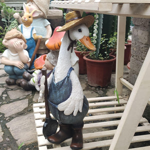 Lawn Decorative Figurine Mini Cute Resin Duck Model Toys Garden Ornaments Art Crafts for Outdoor Courtyard acacuss