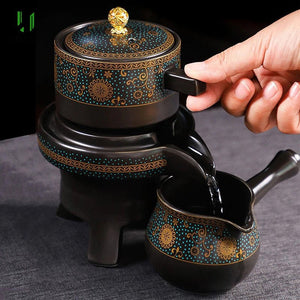 ACACUSS Lazy Semi Automatic Tea Set Household Whole Set I Japanese Ceramic Tea Cup with Infuser  I Ceramic Kung Fu Tea Set - ACACUSS