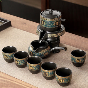 ACACUSS Lazy Semi Automatic Tea Set Household Whole Set I Japanese Ceramic Tea Cup with Infuser  I Ceramic Kung Fu Tea Set - ACACUSS